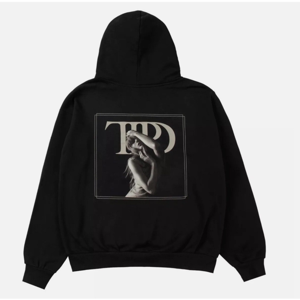 Taylor Swift The Tortured Poets Department Spotify Exclusive Black Hoodie Sz S - Picture 1 of 6